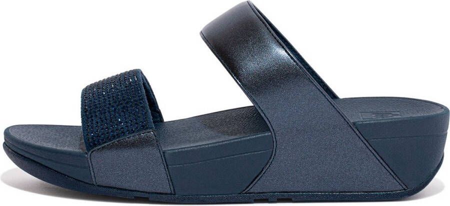 FitFlop Slippers LULU CRYSTAL EMBELLISHED SLIDES MIDNIGHT NAVY