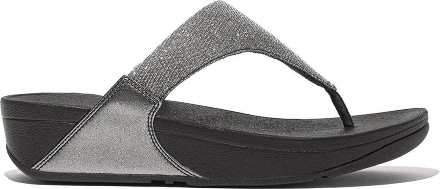 FitFlop Lulu Shimmerlux Toe-Post Sandals Vrouwen Pewter