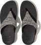 FitFlop Lulu Shimmerweave Toepost Sandalen Slippers ZWART - Thumbnail 1