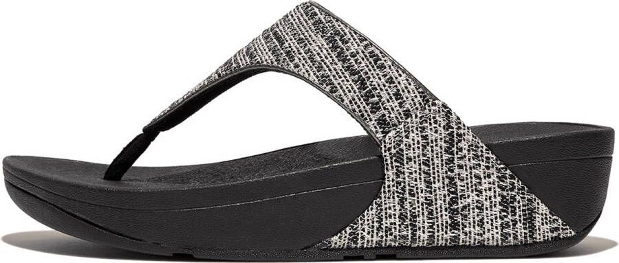 FitFlop Lulu Shimmerweave Toepost Sandalen Slippers ZWART