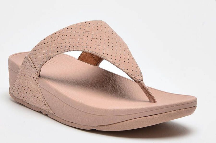 FitFlop Lulu Toe Post Embossed Perf BEIGE