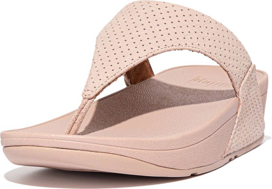 FitFlop Lulu Toe Post Embossed Perf BEIGE