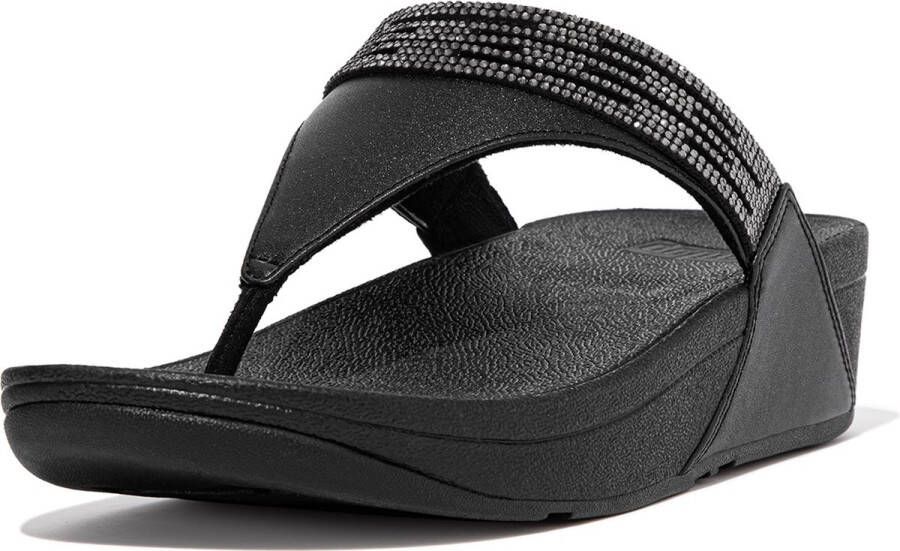 FitFlop Lulu Toe Post Geo Hotfix ZWART