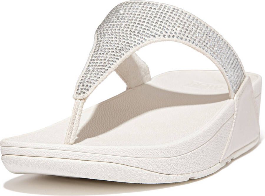 FitFlop Teenslippers LULU CRYSTAL EMBELLISHED TOE-POST SANDALS CREAM