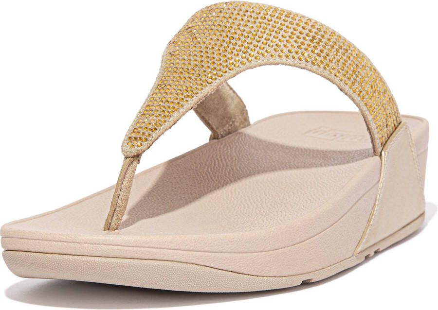 FitFlop Lulu Toepost Sandalen goud Textiel