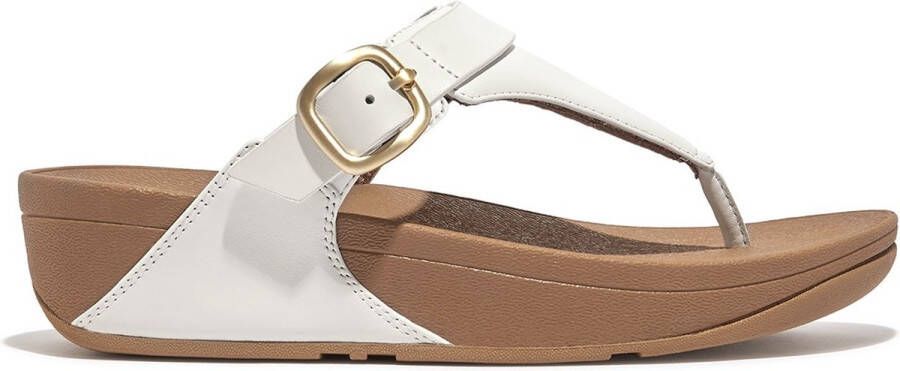 FitFlop Slipper Lulu Adjustable Leather Toe-Post Urban White