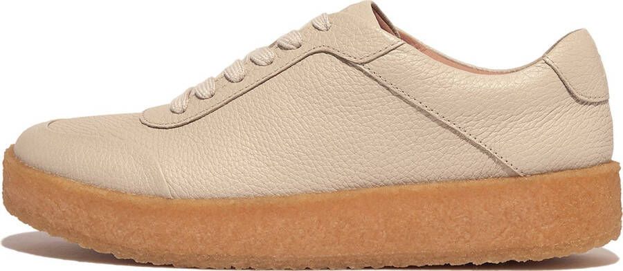 FitFlop Rally Tumbled-Leather Crepe Sneakers ZWART