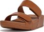 FitFlop Slipper Lulu Adjustable Leather Slides Light Tan Cognac - Thumbnail 1