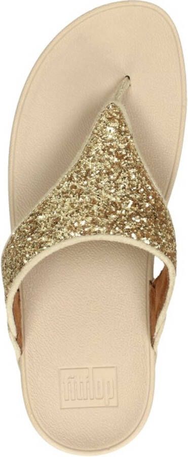 FitFlop Lulu Glitter Toe Thongs PU Glitter Teenslippers goudkleur