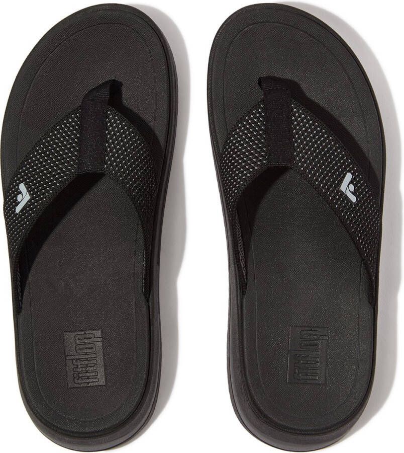 FitFlop Surff Two-Tone Webbing Toe-Post Sandals ZWART