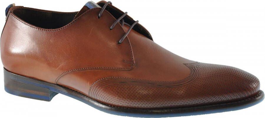 Floris van bommel 30144 De Stapper 06.00 Dark Cognac G+Wijdte Veterschoenen