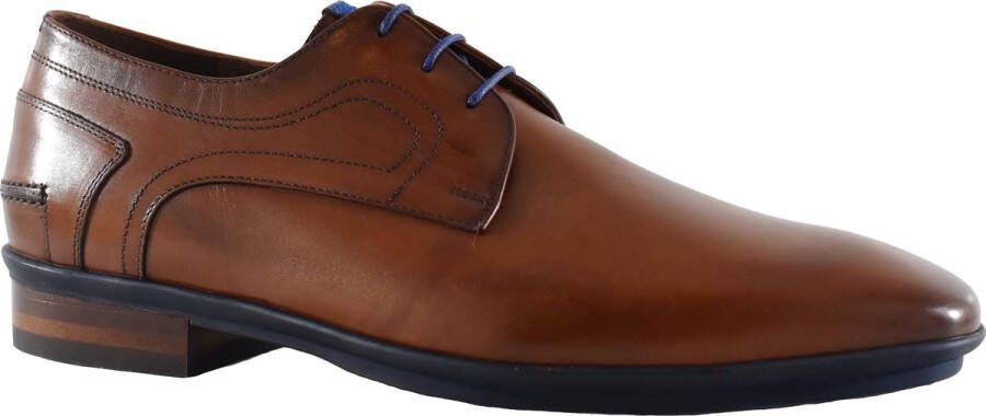 Floris van bommel 18240 Dark Cognac H Wijdte Veterschoenen