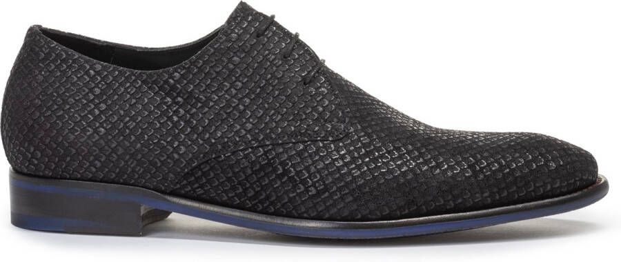 Van Bommel Elegante Business Veterschoenen Reptielpatroon Black Heren