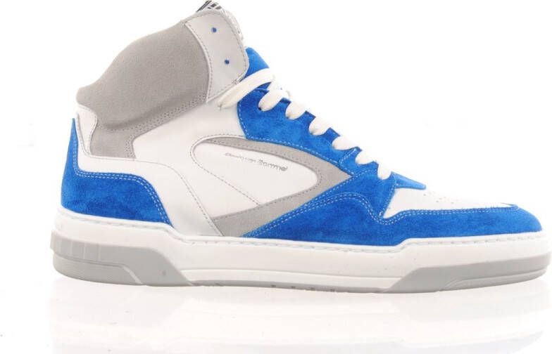 Floris van Bommel Hoge Sneaker De Dunker blauw wit