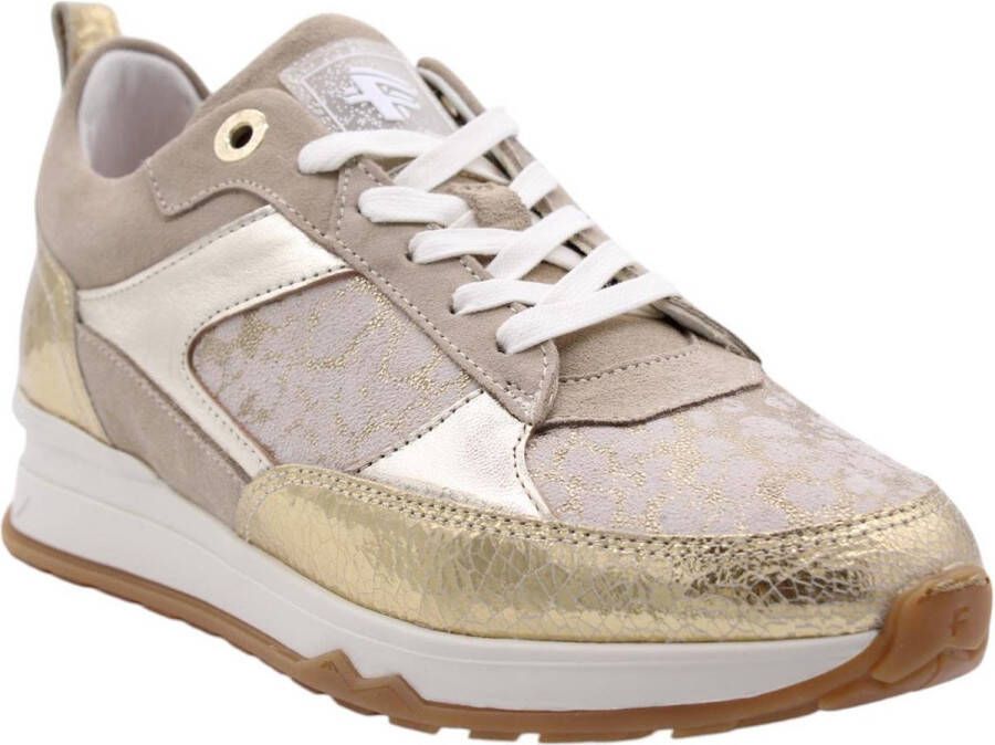 FLORIS VAN BOMMEL Lage Sneakers Dames Sfw-10132 Maat: 36 Materiaal: Suède Kleur: Goud