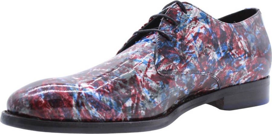 Van Bommel Leren Veterschoenen met Abstract Patroon Multicolor Heren