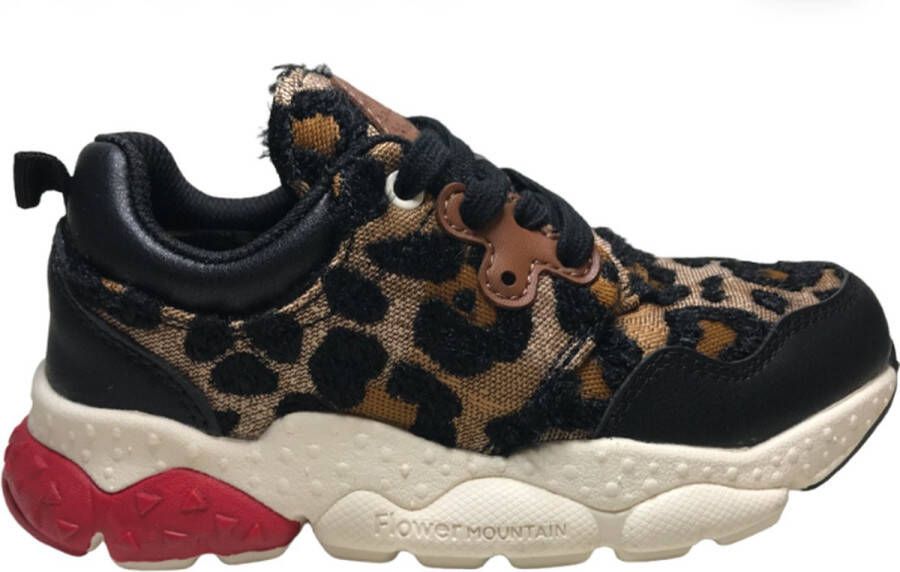 Flower mountain vegan veters sneakers Pampas Junior zwart leopard - Foto 1