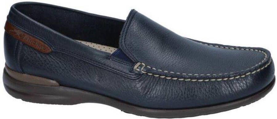 Fluchos Bruin Leren Loafers met Elastische Zijkanten Blue Heren