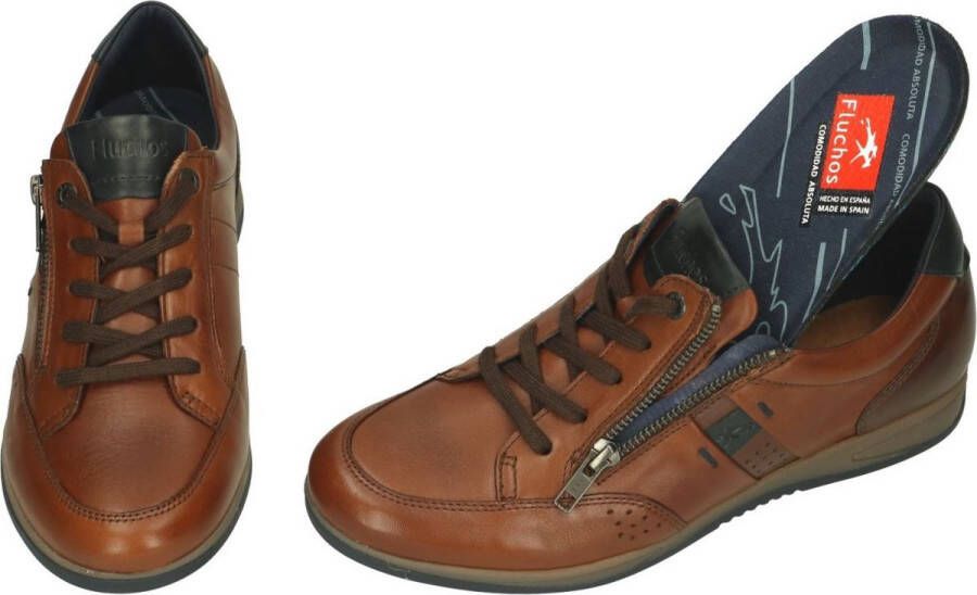 Fluchos Heren cognac caramel sneakers Schoenen