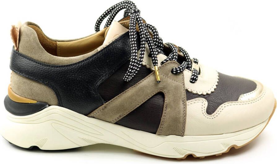 Fred de la Bretoniere Bowi Low Lage sneakers Leren Sneaker Dames Beige