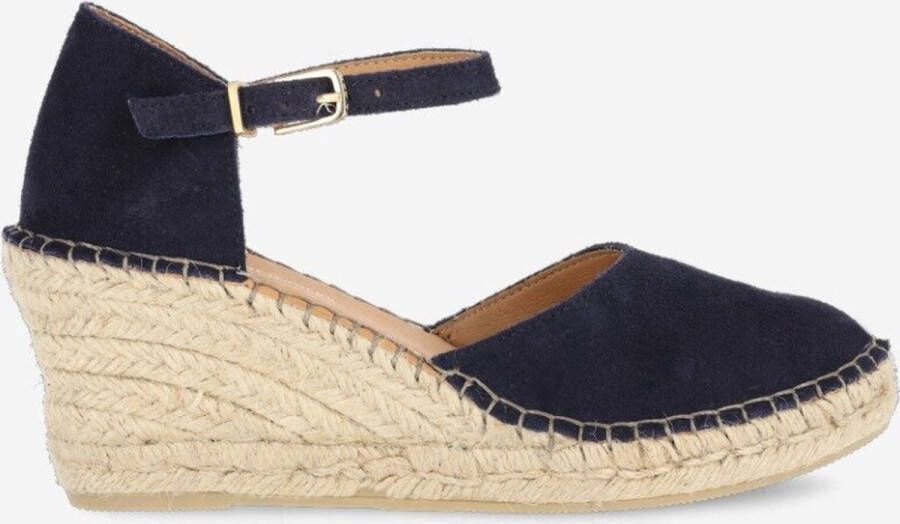 Fred de la bretoniere Espadrille Sleehak Clare Donkerblauw