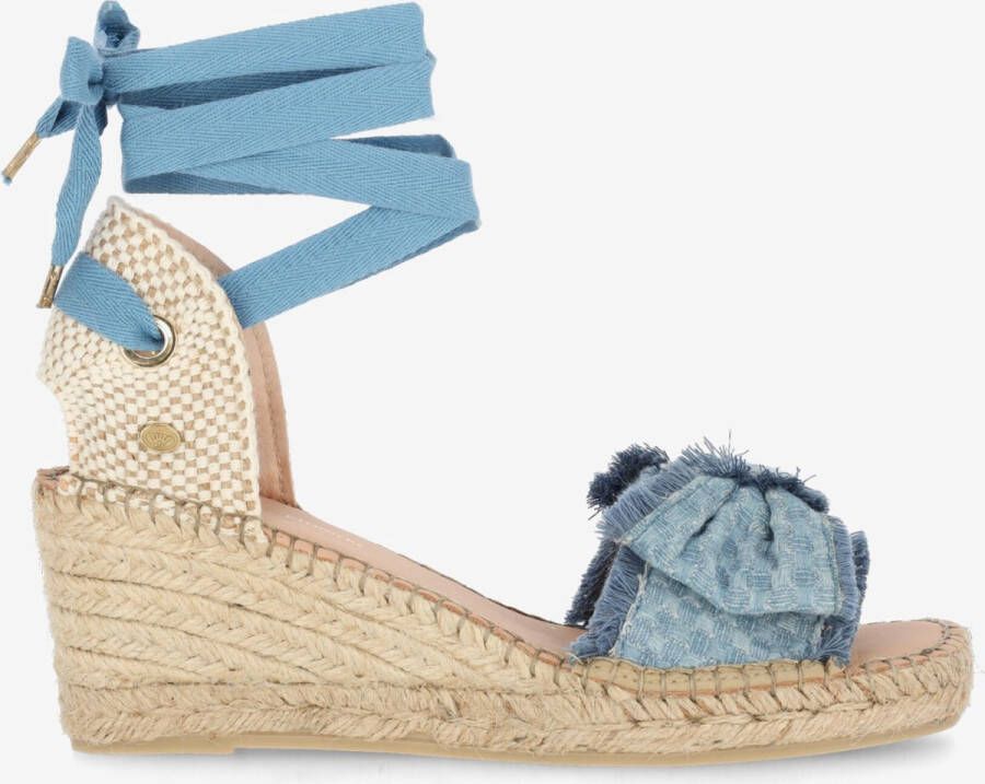 Fred de la Bretoniere Espadrille Eve Bow Jeans Blauw