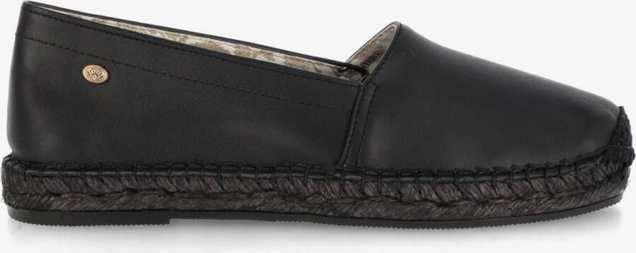 Fred de la bretoniere Espadrille loafer glad leer zwart