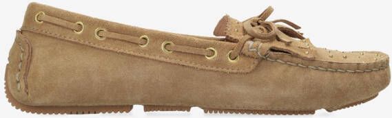 Fred de la Bretoniere Suede Moccasin Loafers Brown Dames