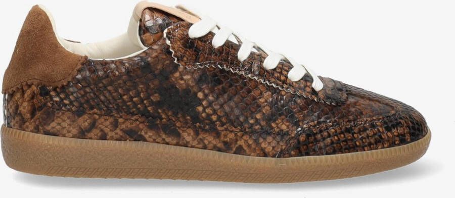 Fred de la Bretoniere Sneaker Pearl Lux Snake Donker Brown