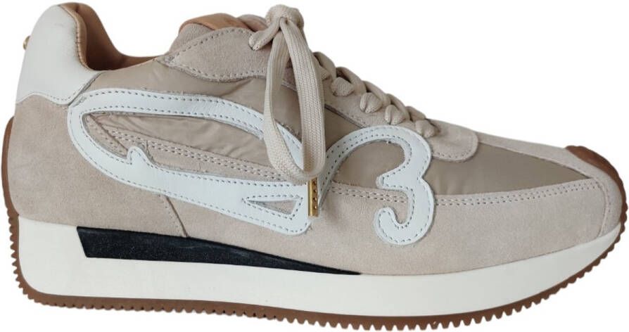 FRED DE LA BRETONIERE Lage Sneakers Dames Yentl Sign Maat: 40 Materiaal: Textiel Kleur: Beige