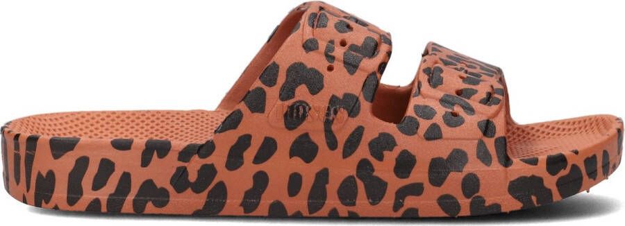 Freedom Moses ""Slippers Leo Toffee"" Caramel met Leopard print