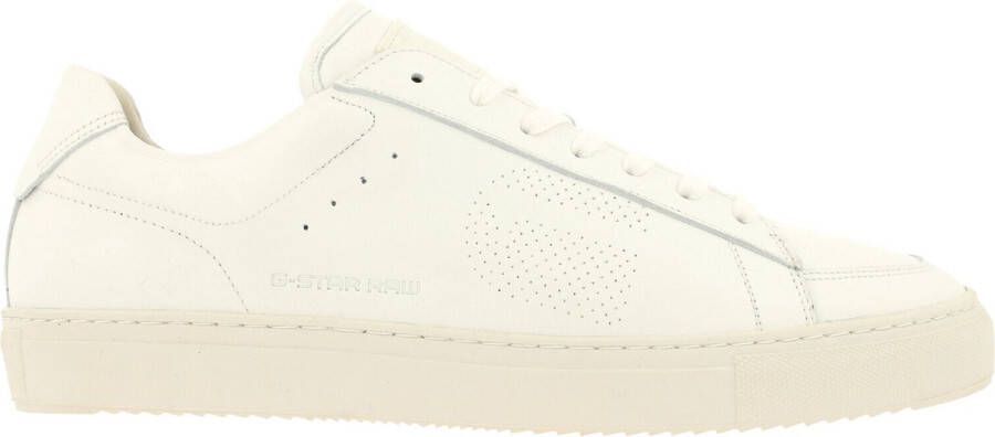 G-Star Lage Leren Sneaker met Logo Details White Heren