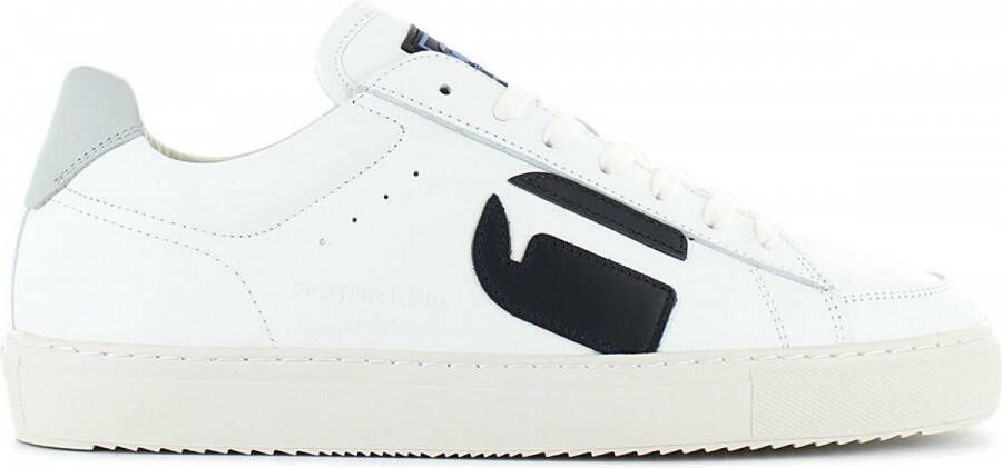 G-Star Leren Lage Sneaker met Logo Details White Heren