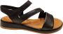 Gabor Zwarte Leren Sandalen Modern Comfortabel Black Dames - Thumbnail 1