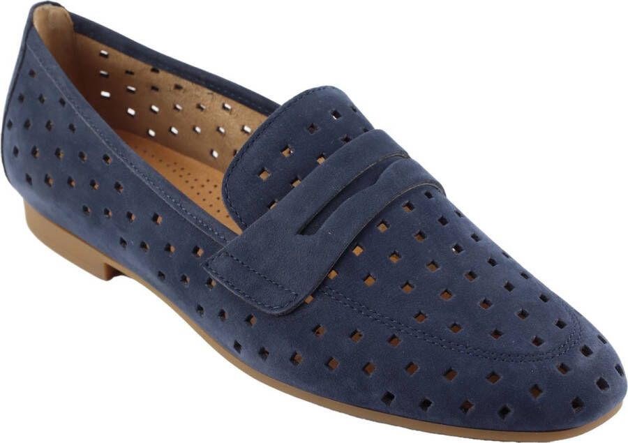 Gabor Blauwe nubuck leren mocassins Blue Dames