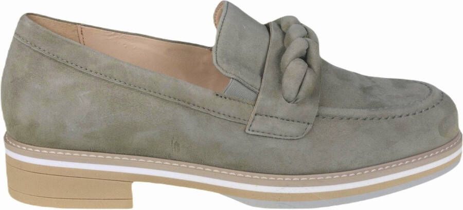 Gabor Comfortabele Suède Loafer Ruimere Pasvorm Green Dames