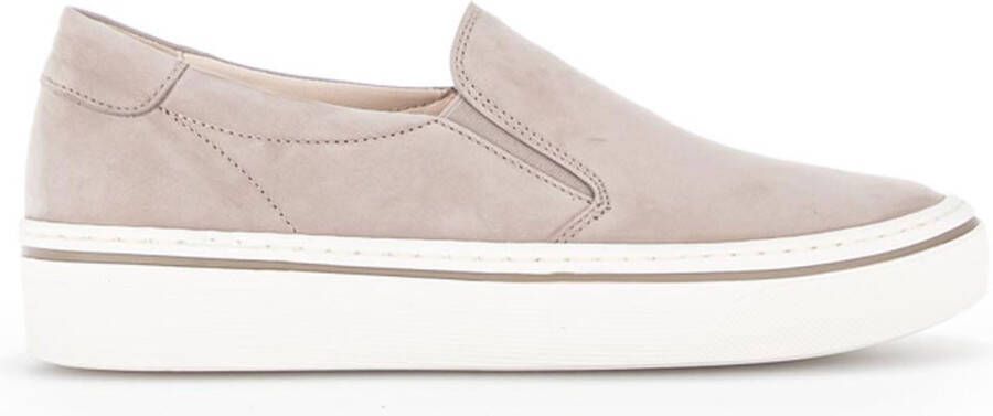 Gabor Beige Suède Sneakers Elastische Sluiting Beige Dames