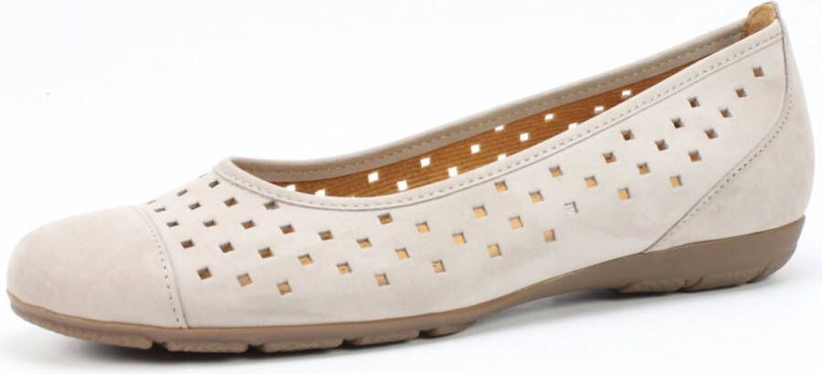 Gabor Geperforeerde Zomer Ballerina Schoenen Beige Dames