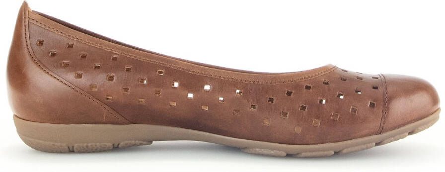 Gabor Cognac Leren Ballerina Schoenen Brown Dames