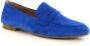 Gabor Blauwe Suède Loafers Slip-On Ronde Neus Blue Dames - Thumbnail 1