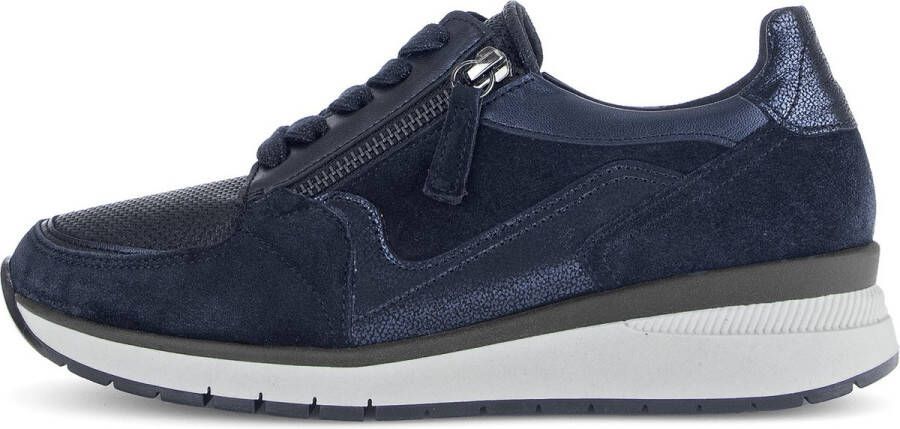 Gabor Blauwe Lage Mode Sneakers Blue Dames