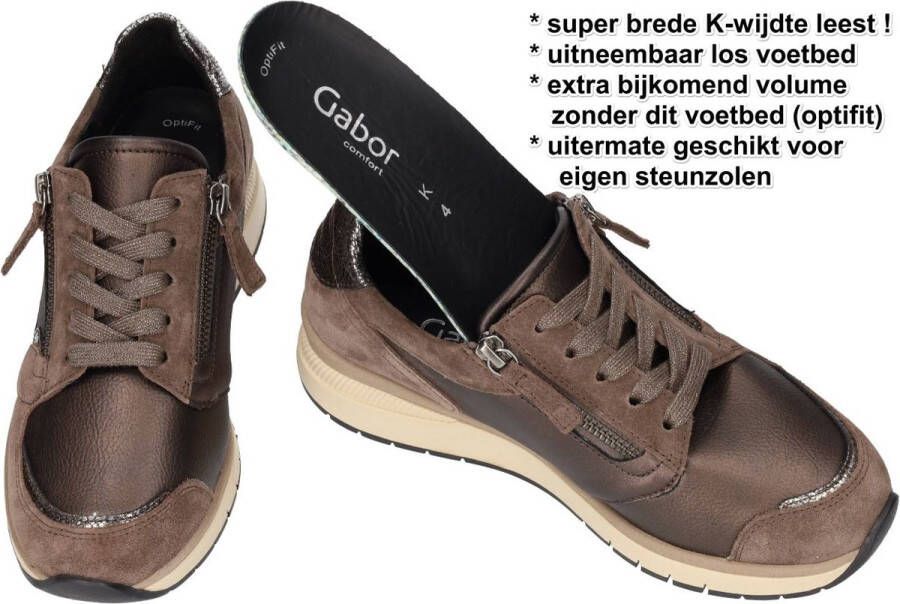 Gabor 307 Sneakers Leren Sneaker Dames Bruin