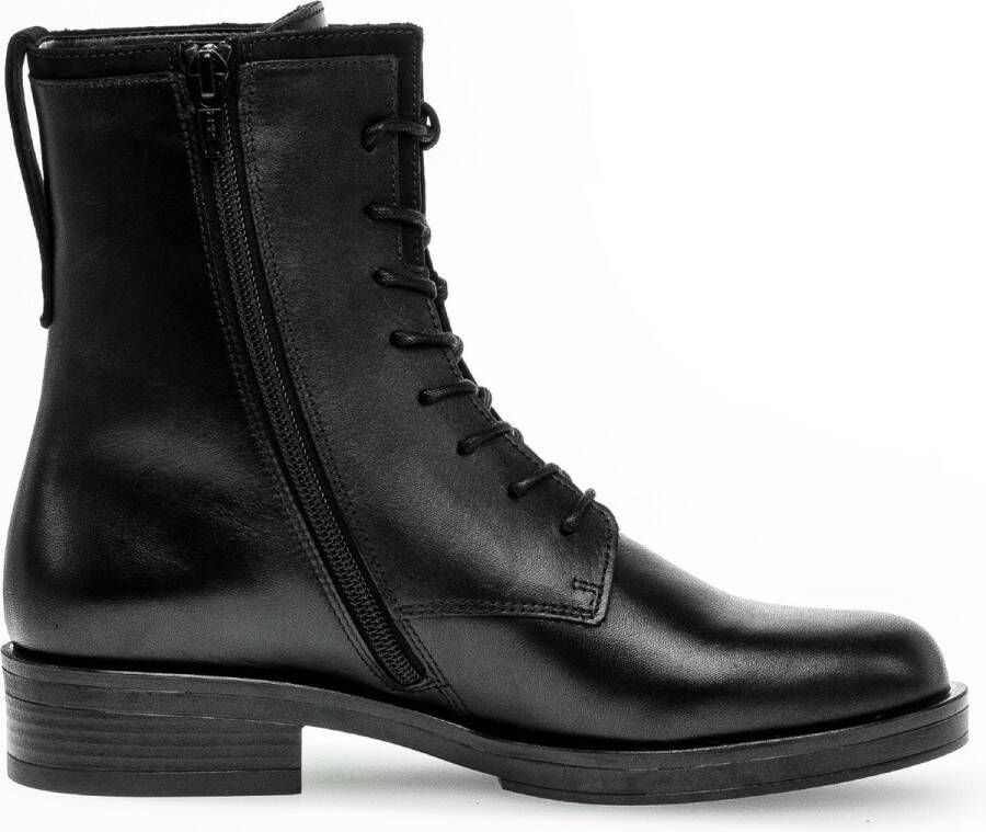 Gabor Zwarte Leren Veterschoenen Black Dames