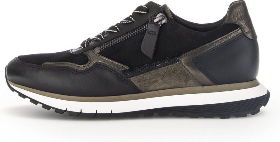 Gabor 378 Lage sneakers Leren Sneaker Dames Zwart