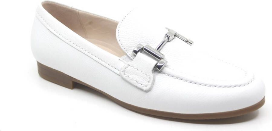 Gabor Witte Loafers van geperst leer White Dames