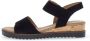 Gabor Zwarte Velours Sandalen met Velcro Sluiting Black Dames - Thumbnail 1