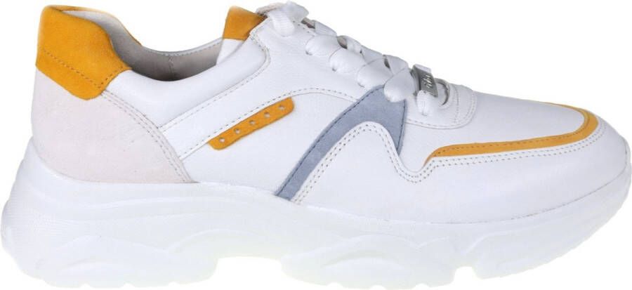 Gabor Witte Combi Leren Sneaker White Dames