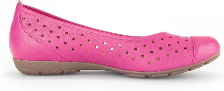 Gabor Comfortabele Leren Ballerina Roze Pink Dames