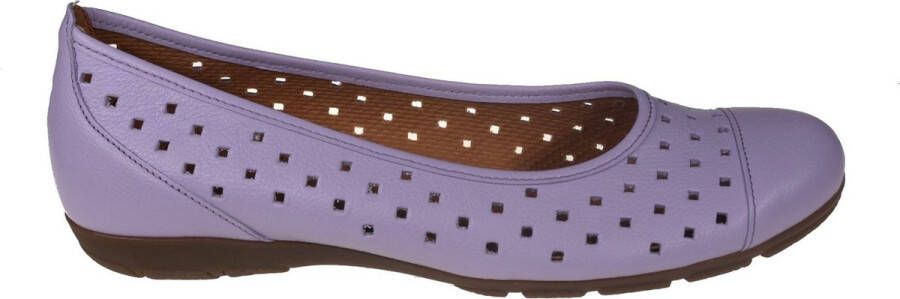 Gabor Comfortabele Leren Loafer met Elastische Sluiting Purple Dames