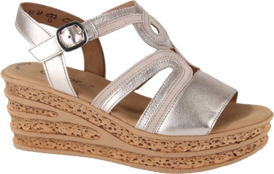 Gabor 44.655.62 dames sandalen sportief (8) metallic